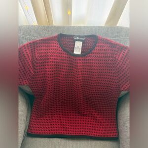 Sag Harbor Red and Black Knit Top
